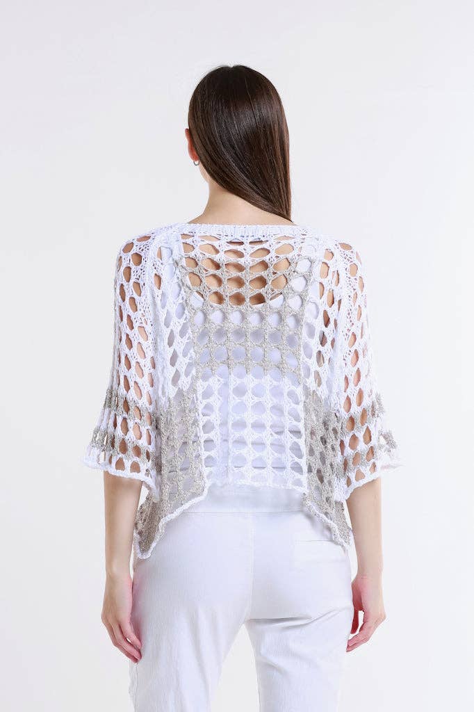 TINA Stephens Italy/Tees By Tina - Wholesale Knit Sweater - Women's - Sparkle Doris Ballet Slv 2 Tone Square Knit (BQ906P)16