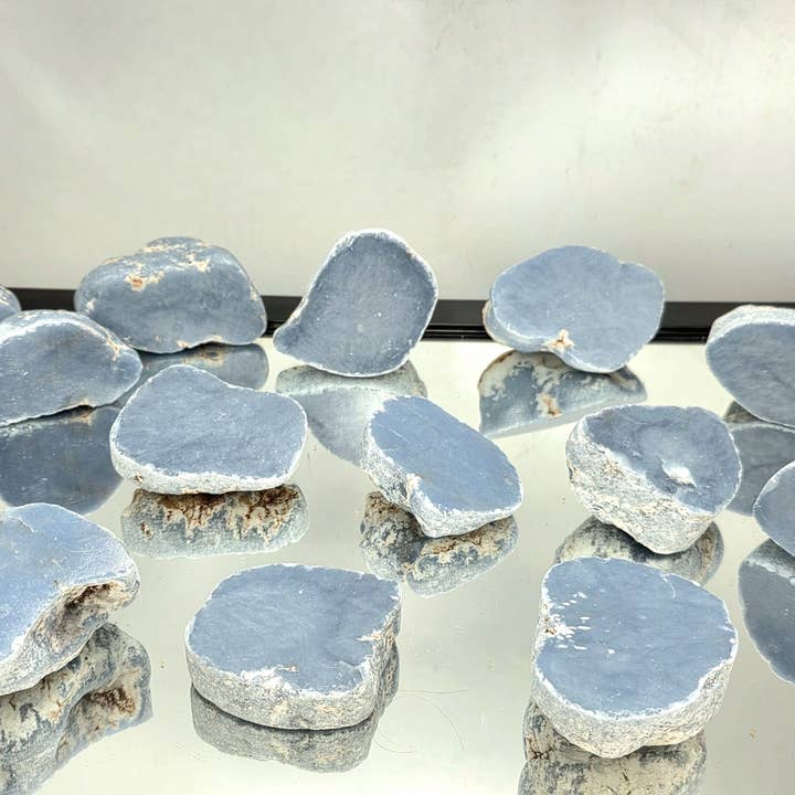 Angelite Crystal Half Polished / Half Natural Raw for wholesale by Distinction Crystals