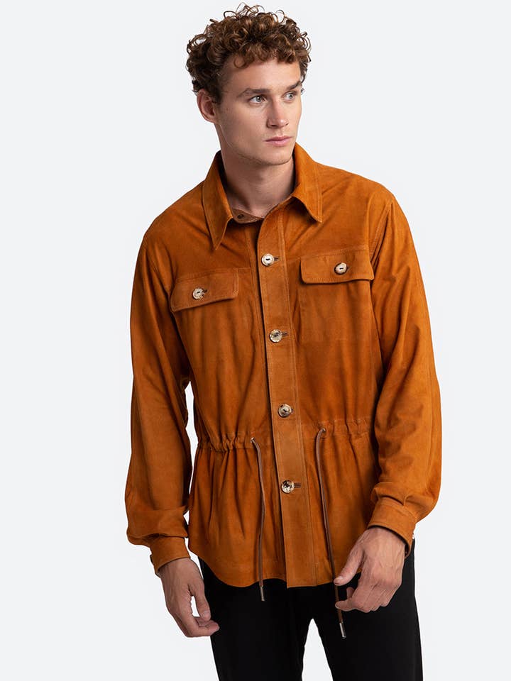 Gaucho Buenos Aires - Wholesale Shirt Jacket/Shacket - Men's - Sandro Suede Overshirt in Cognac