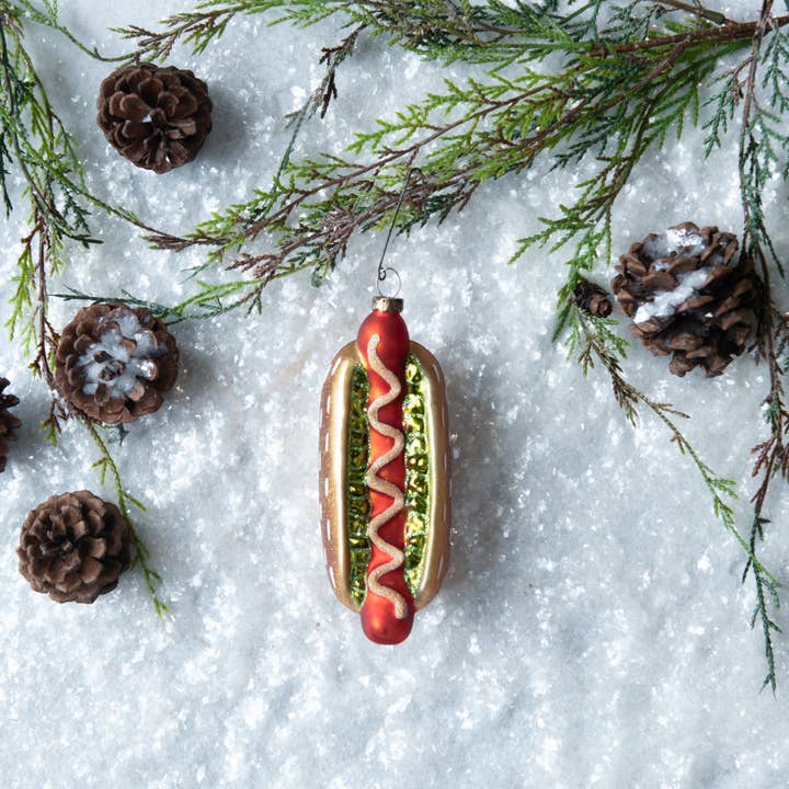 Ragon House - Wholesale Ornament - HOT DOG W/ MUSTARD & RELISH ORNAMENT