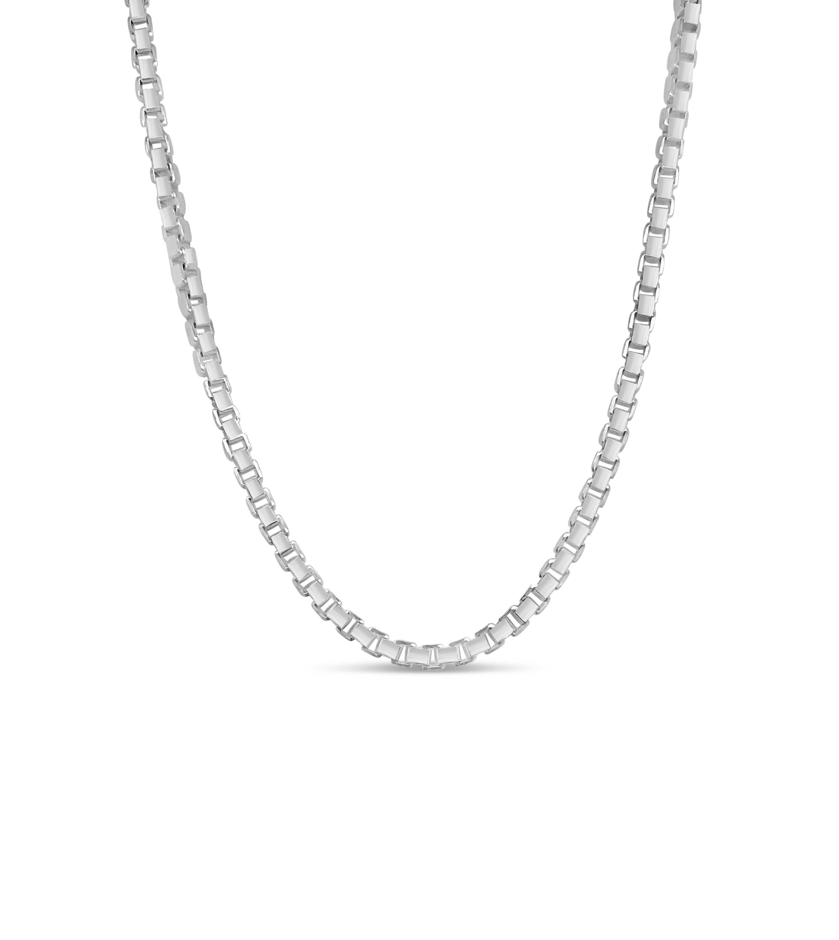 Olive & Chain - Wholesale Link & Chain Necklace - Silver Box Chain Necklace5
