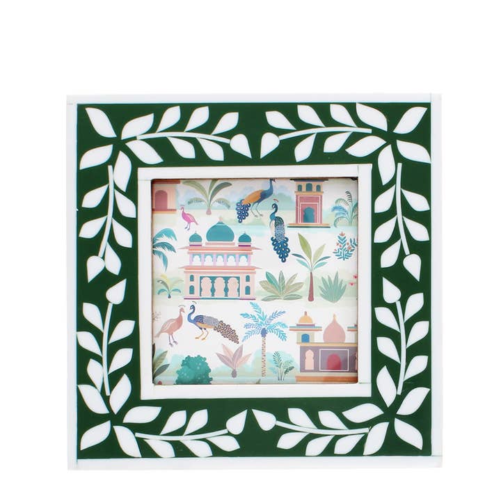 Rex B2B - UK – wholesale Picture frame – Square resin picture frame (3.5" X 3.5") - Green1