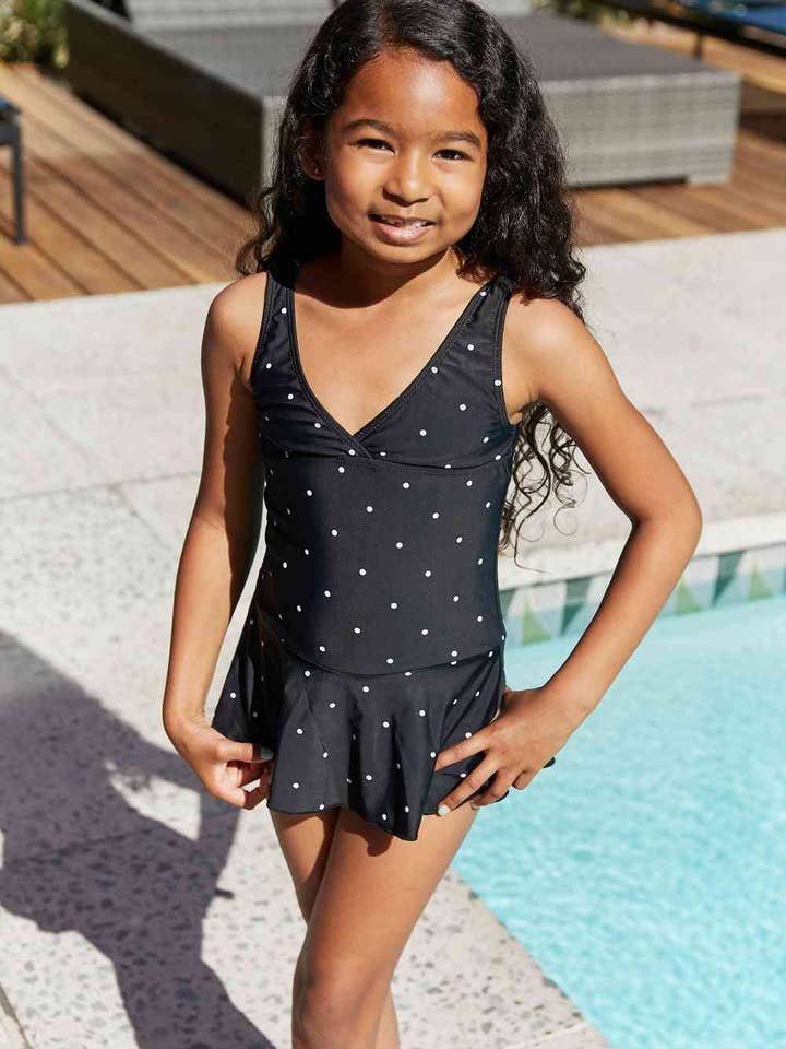 Clear Waters Badekleid in Schwarz/Weiß mit Punkten für den Großhandel von Fashion Quality Boutik