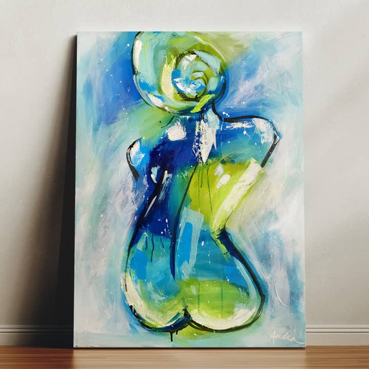 Impression sur toile de figure nue - Peinture d'art pour salle de bain pour la vente par Audra Style