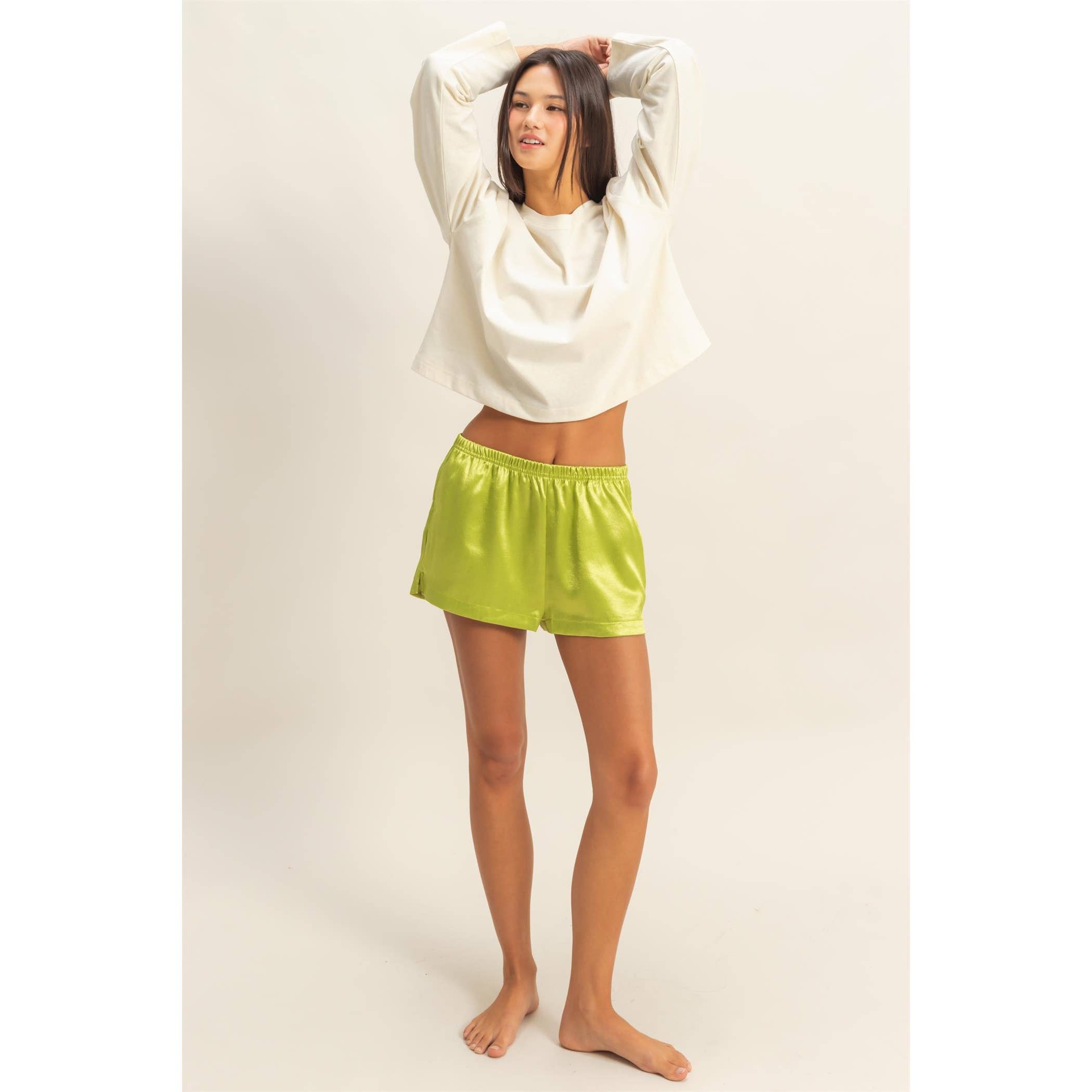 HYFVE - Wholesale Shorts - Women's - Satin Elastic Waist Shorts With Side Slit18