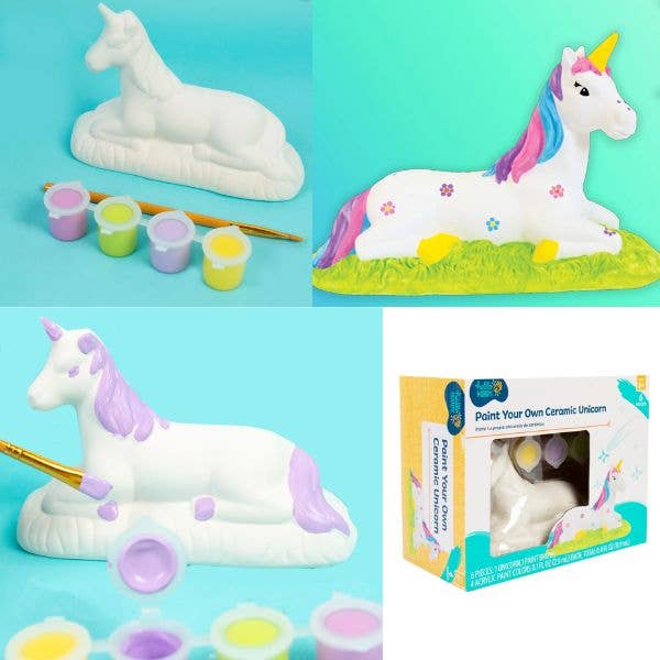 St. Louis Wholesale LLC - Wholesale DIY Craft Kit - Kids - Hello Hobby - Paint Your Own Unicorn - 6" Ceramic Unicorn