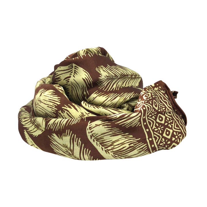 silk scarf Bulu, brown for wholesale by LINDA HERING