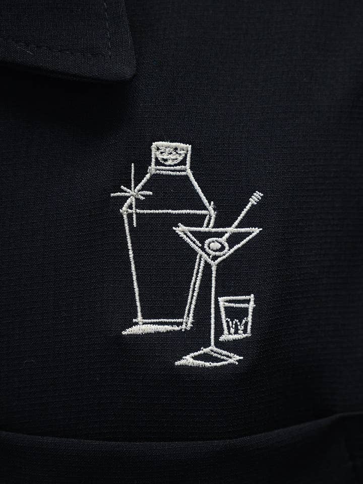 Steady Clothing - Wholesale Button Down Shirt - Men's - Palm Springs Cocktail Bowling Shirt in Black/Apple/Stone
