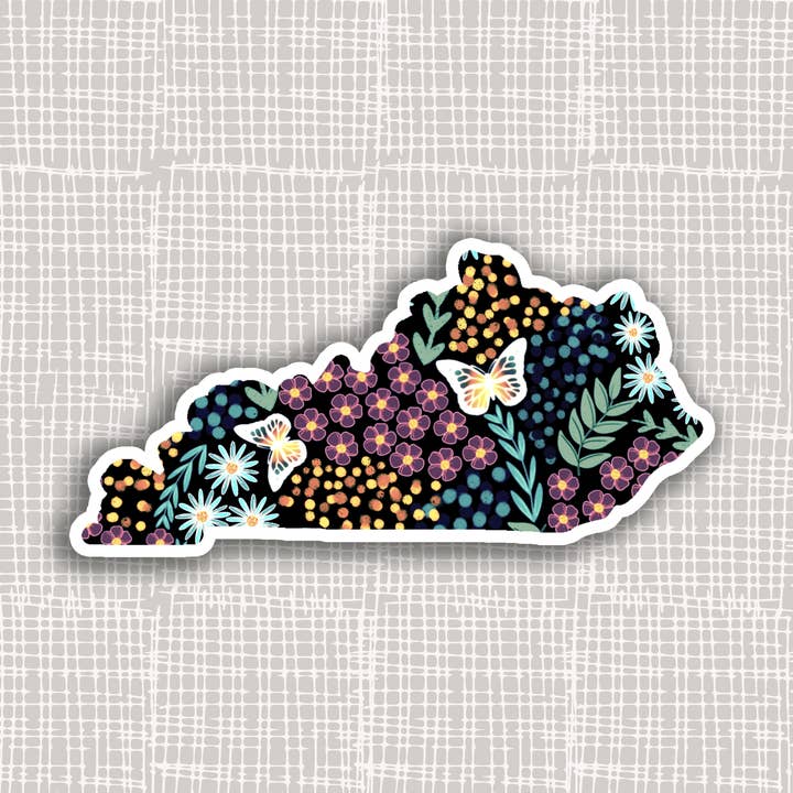 Autocollant d'état floral Kentucky pour la vente par Eve's Art Shop