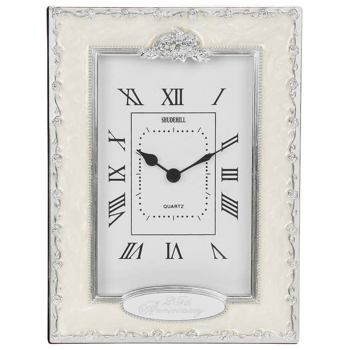 25th Anniversary Table Clock for wholesale by Joe Davies
