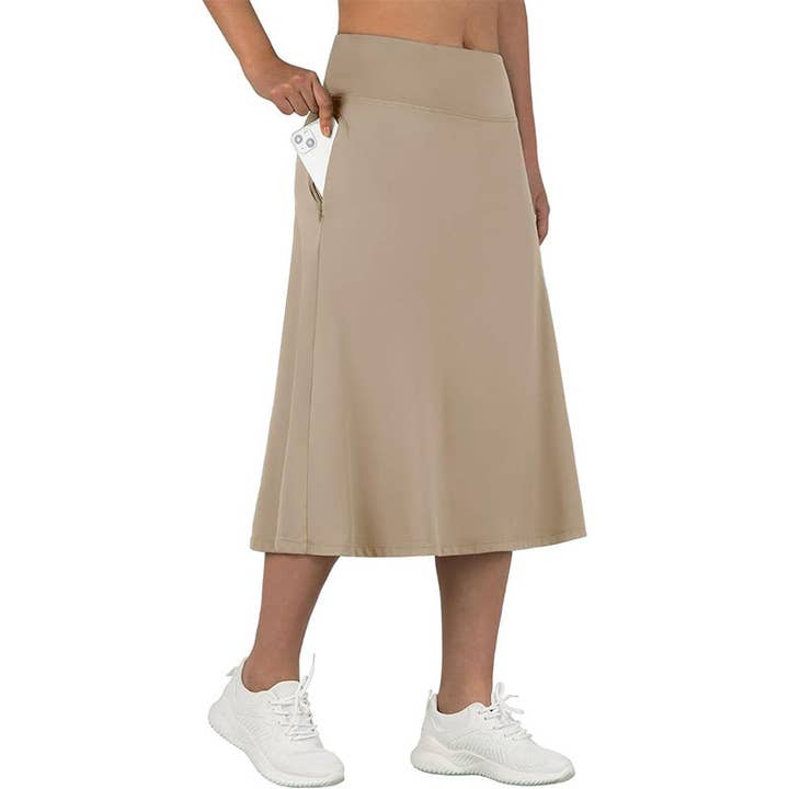 Suhkasana - Wholesale Skirt - Women's - Women's High-Waisted A-Line Skirt with Pockets – Casual Sports Skirt4