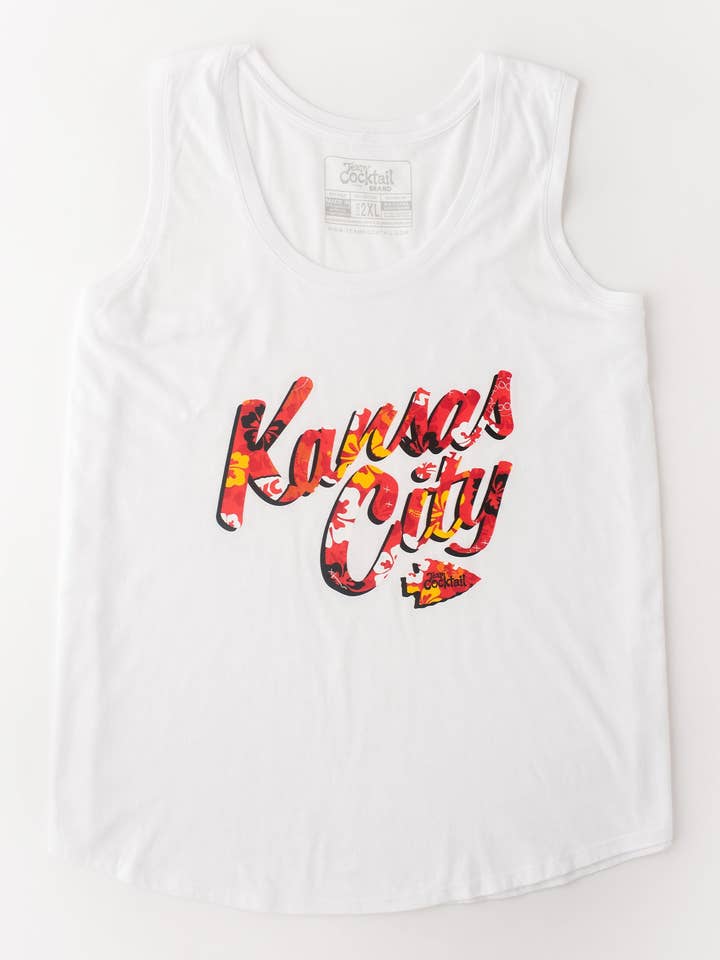 Team Cocktail - Wholesale Tank Top - Women's - Kansas City Floral Text Ladies Triblend Tank-Top