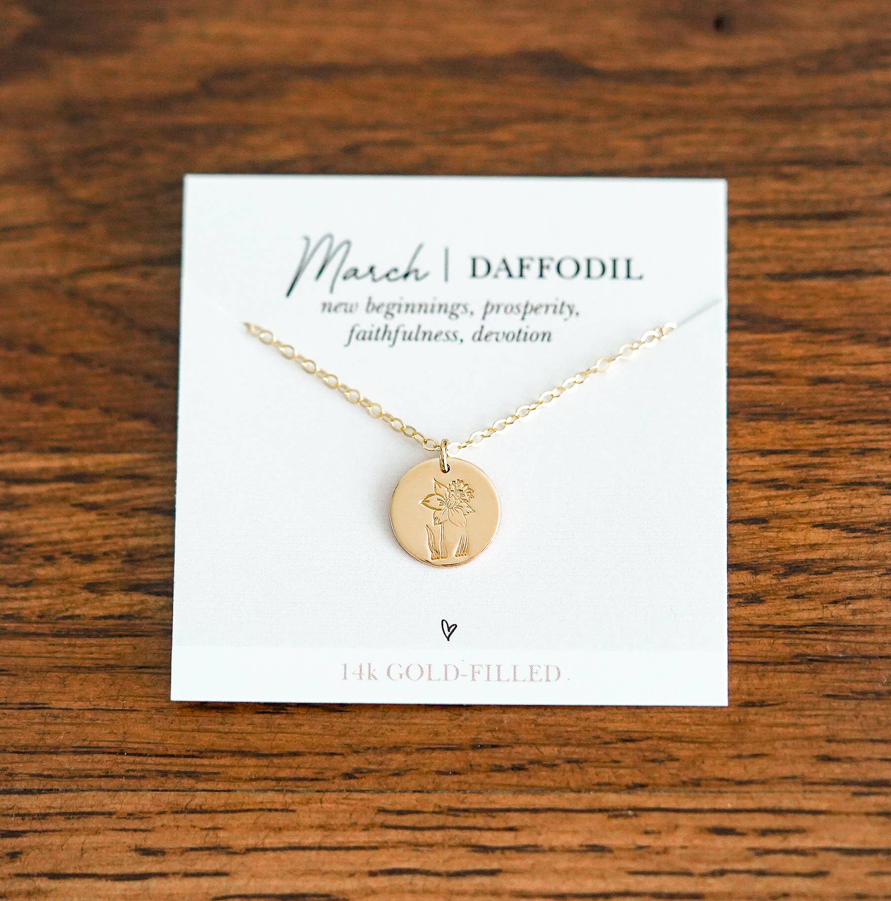 Words By Heart - Vente Colliers à pendentif - Collier disque de fleurs de naissance. REMPLI D'OR, OR ROSE, Sterling5