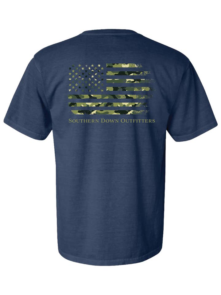 Southern Down Outfitters - Wholesale Screen Printed T-Shirt - Men's - Camo Flag Tee2