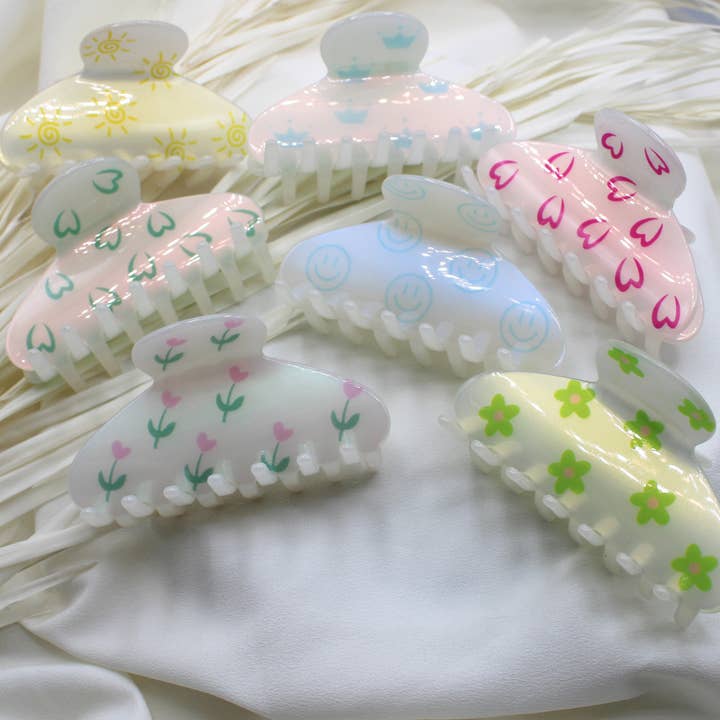 Love Attack - Wholesale Hair Clip - Women's - Seina Cellulose Acetate Minimalist Colourful Hair Claw Clips