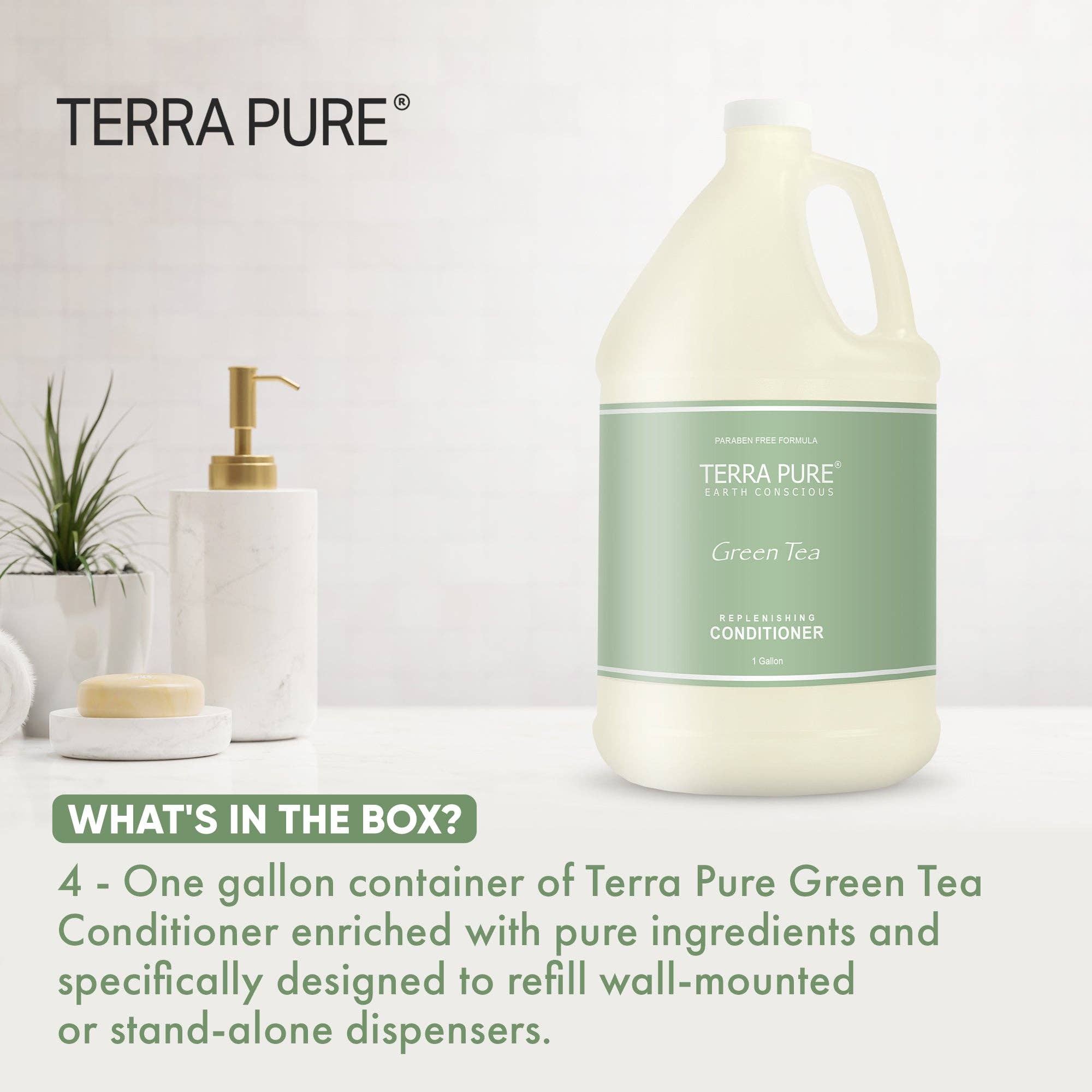 Diversified Hospitality Solutions - Wholesale Hair Conditioner - Terra Pure Hotel Conditioner | Four Gallons | Designed to Refill Soap Dispensers | by Terra Pure (Set of 4)1