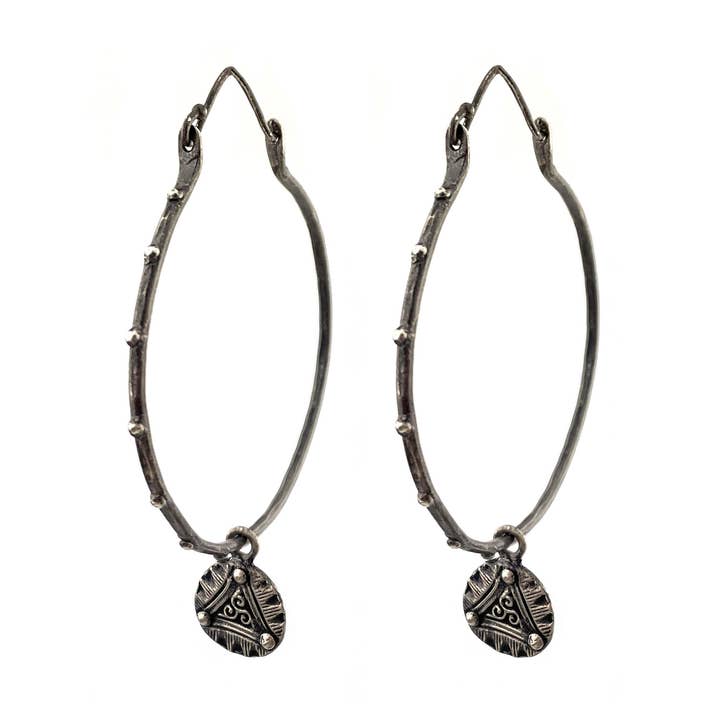 TRISKELE Large Endless Hoops - Riveted or Hammered for wholesale by Compass Rose Design