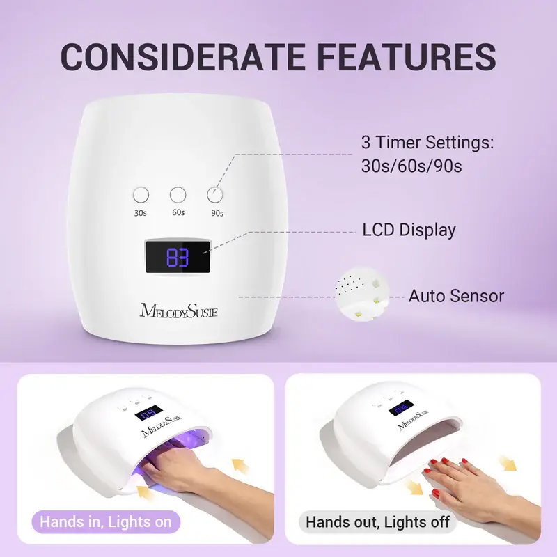 MELODYSUSIE - Vente Sets de soins pour les ongles - Lampe à ongles UV/LED EOS 92