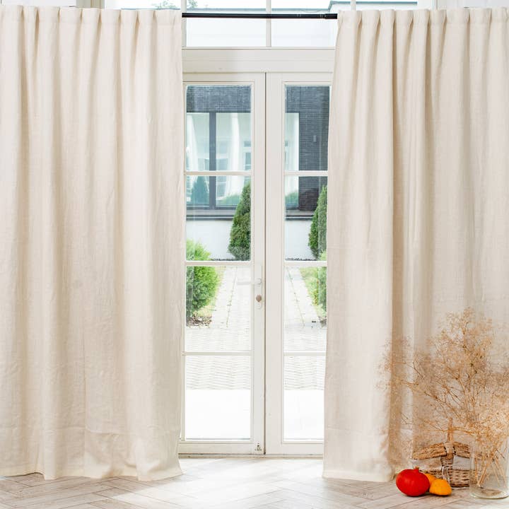 LinenQ - Wholesale Curtain - Rod pocket linen curtains with Blackout lining7
