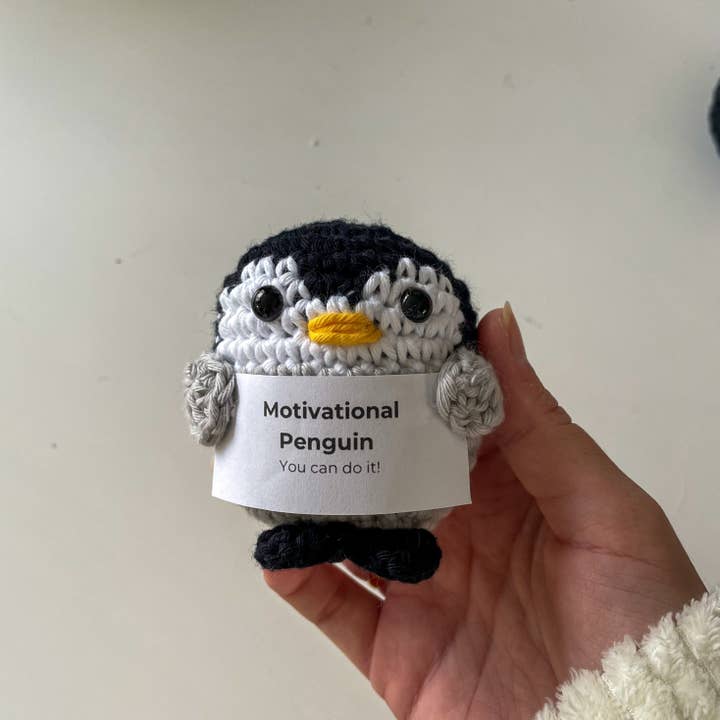 Yarn under – wholesale Gag gift/novelty gift – Crochet Positive Penguin | Motivational | Emotional Support5
