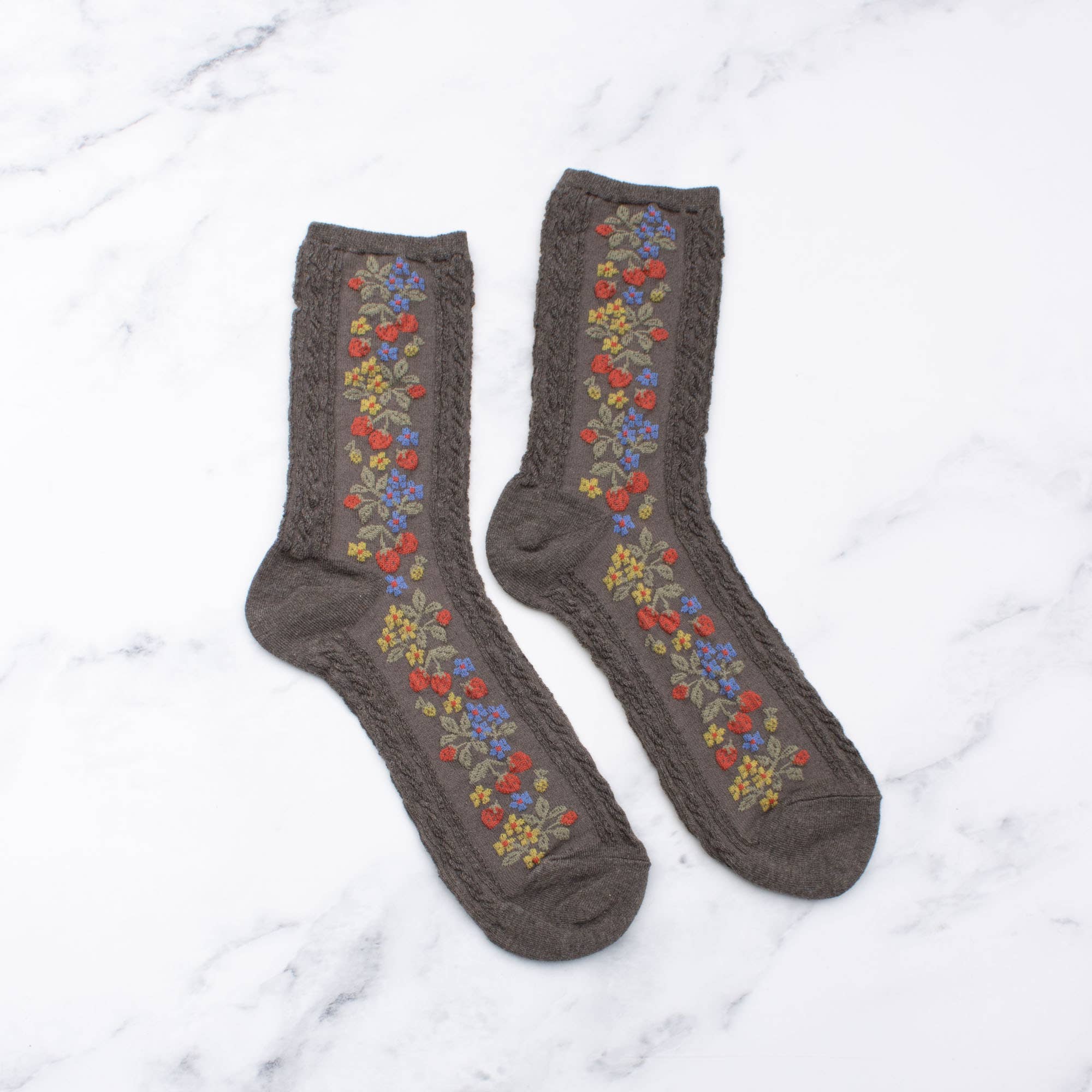 Tiepology – Großhandel Socken – Damen – Vintage-Socken mit Erdbeermotiv8