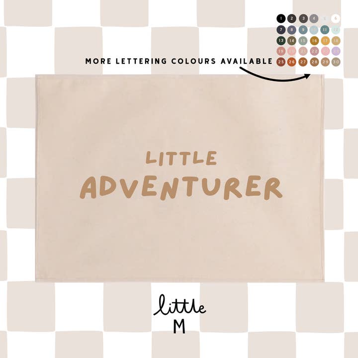 Little Adventurer Fun Font Version Wall Hanging 50x70cm - more lettering colours available for wholesale by Little M