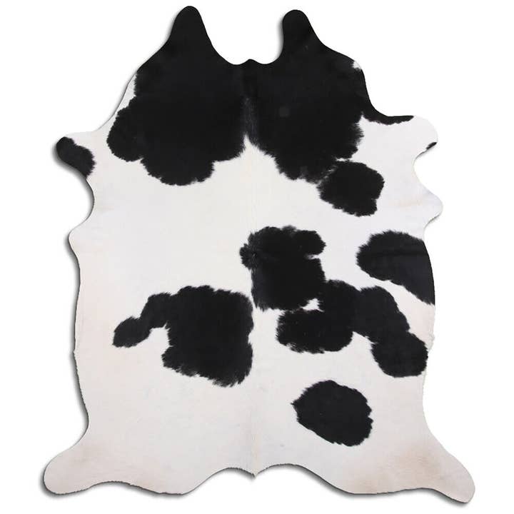 home mart goods - Wholesale Area Rug - 6x7 Feet Black & White Spotted Cowhide Handmade Area Rug