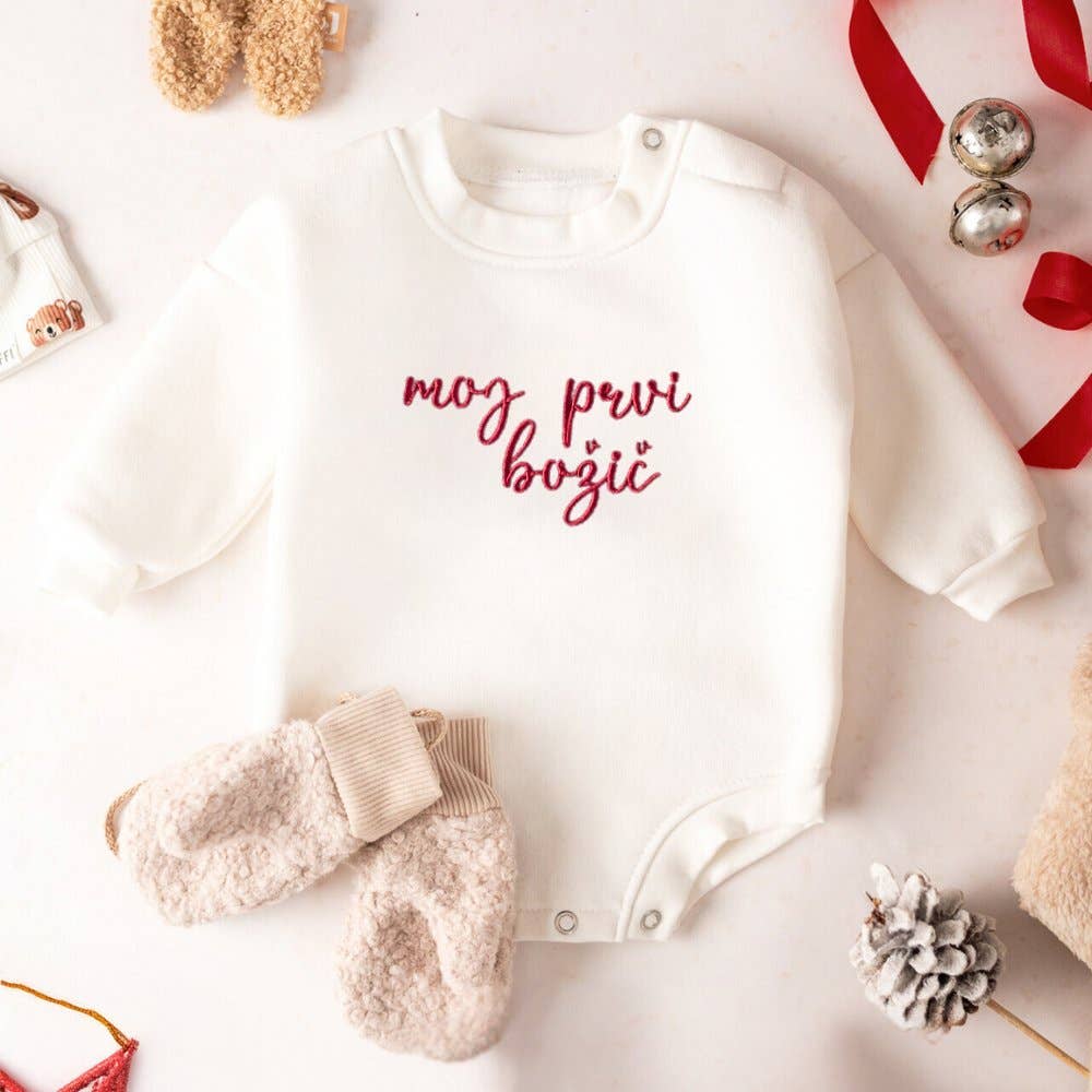 PUFFI - Wholesale Jumpsuit - Baby - Children’s Holiday Romper – White (custom embroidery)3