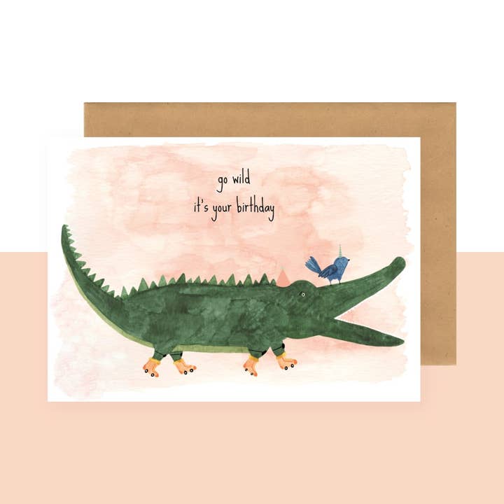 Ansichtkaart - ga wild op je verjaardag voor wholesale door Studio Bertha