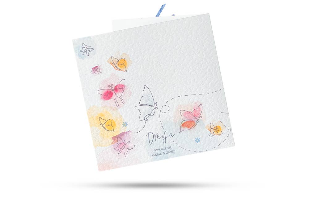 Dreya Glass - Wholesale Everyday Greeting Card - Butterfly - Greeting Card With Fused Glass1