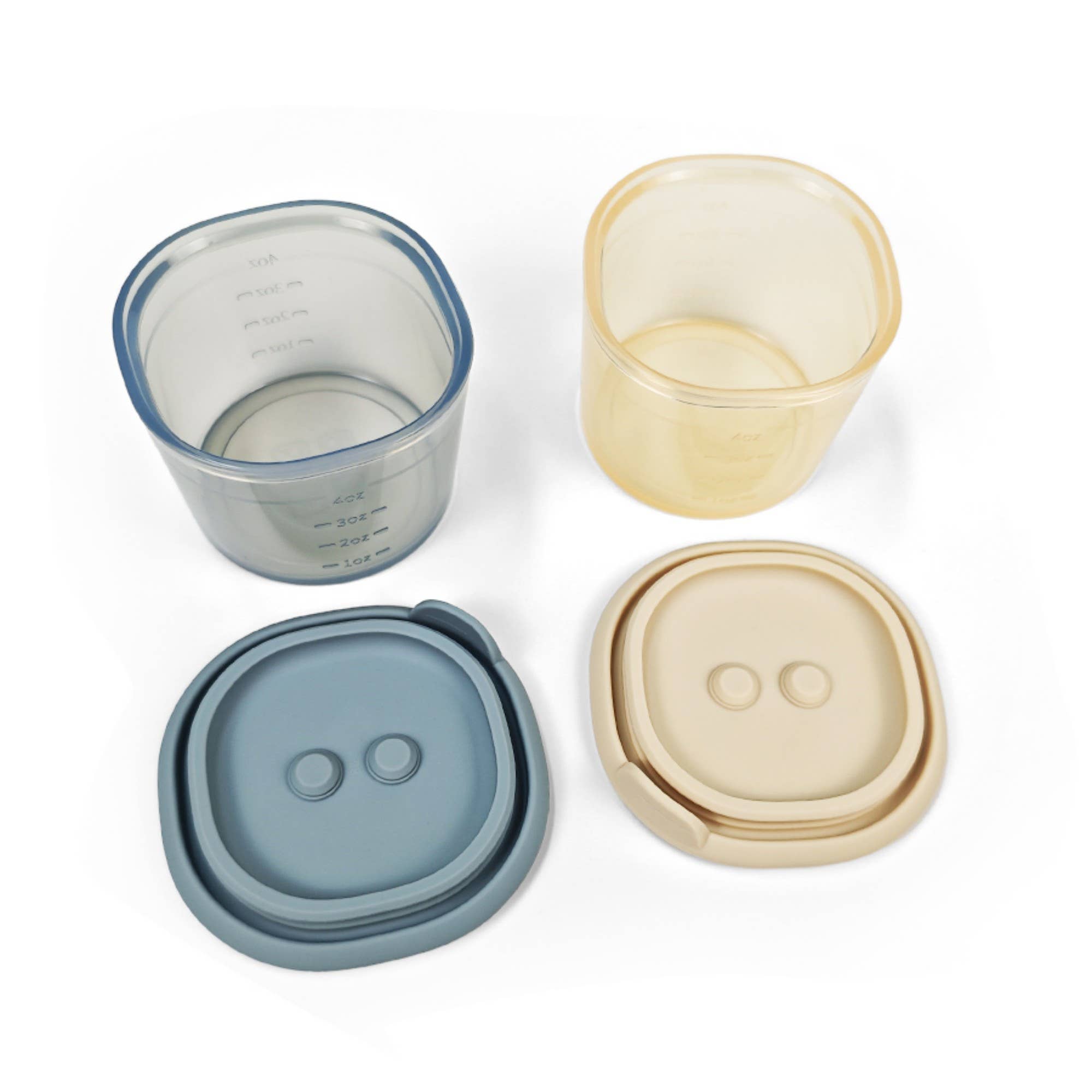 Ali+Oli - Wholesale Food Storage Container - Ali+Oli Silicone Food Containers (4oz) 2-pack (Sky-Khaki)7