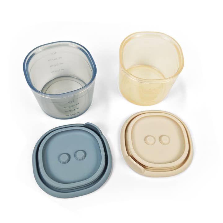 Ali+Oli - Wholesale Food Storage Container - Ali+Oli Silicone Food Containers (4oz) 2-pack (Sky-Khaki)7
