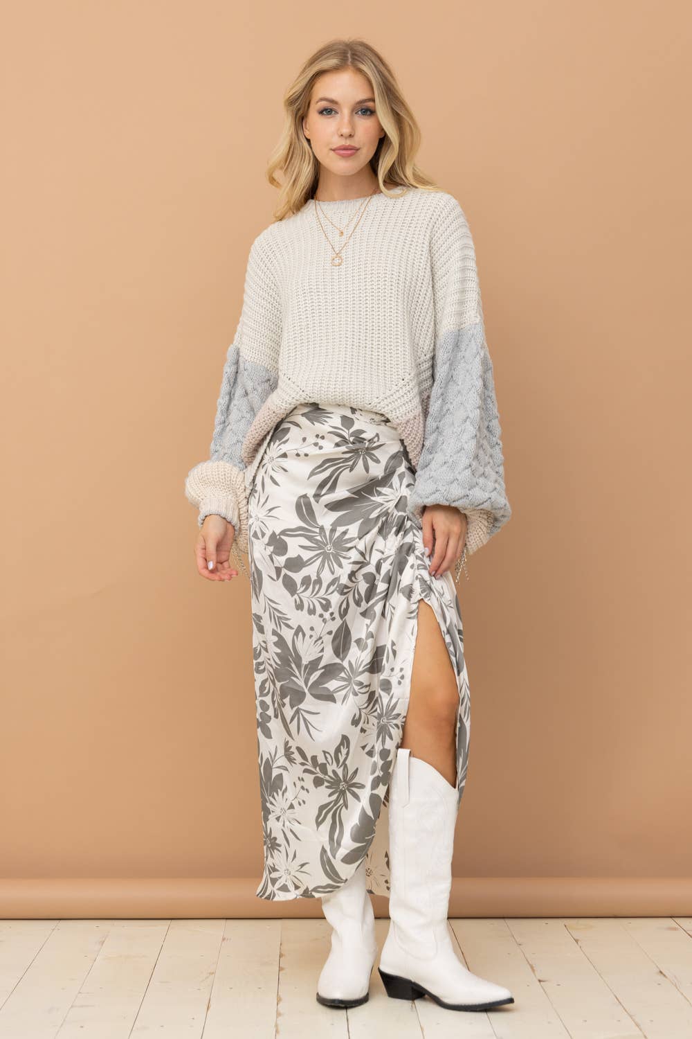 Blue B - Vendita all'ingrosso Gonna - Donna - 32163S - Gonna plissettata drappeggiata in raso5