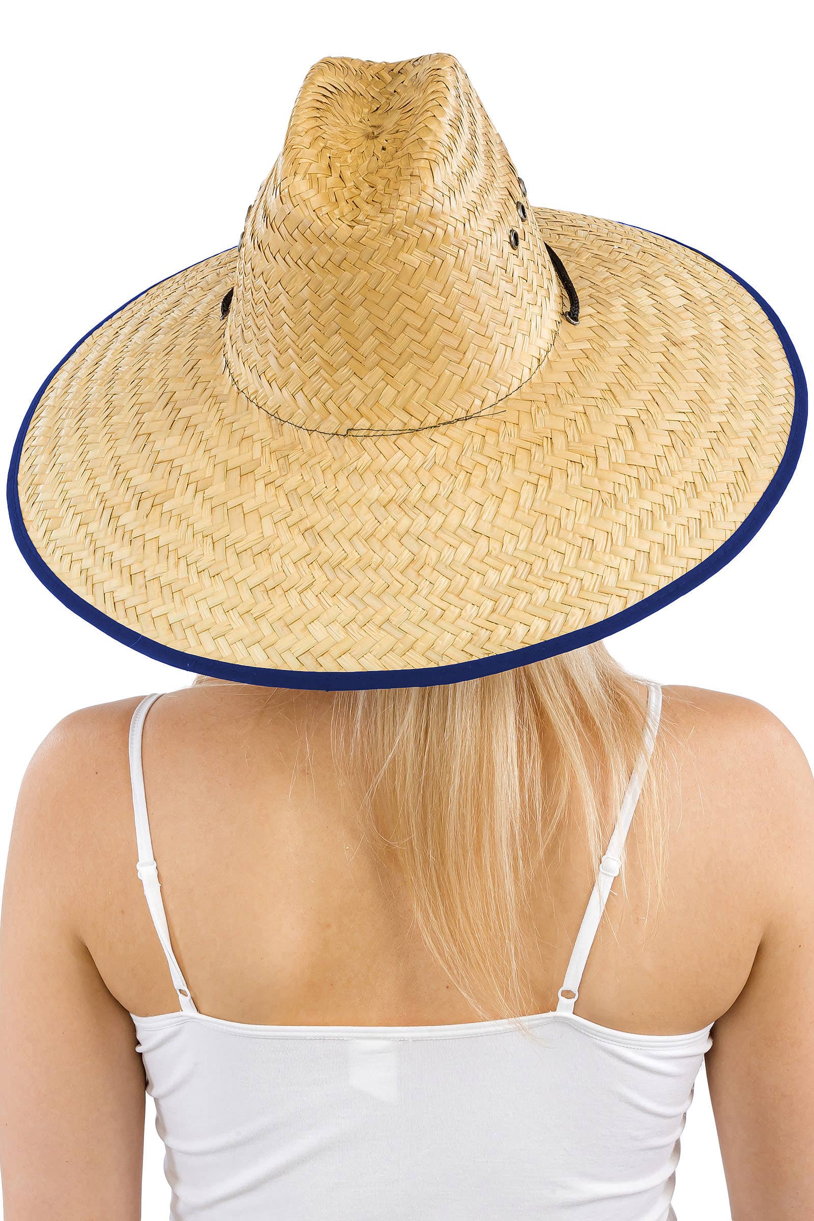 Cap Zone – Chapéu de palha – Unissexo por atacado – Chapéu de Palha de Salva-Vidas com Bandeira Americana com Ilhós6