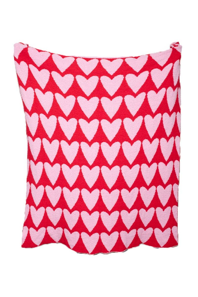 Hot Pink Girly Red Hearts Valentine's Oversized Throw Blanket for wholesale on Faire3