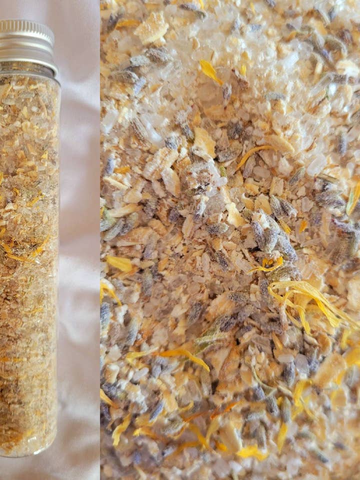 Lavender & Calendula Tub Tea for wholesale by Harvest Moon Cottage Bath and Body
