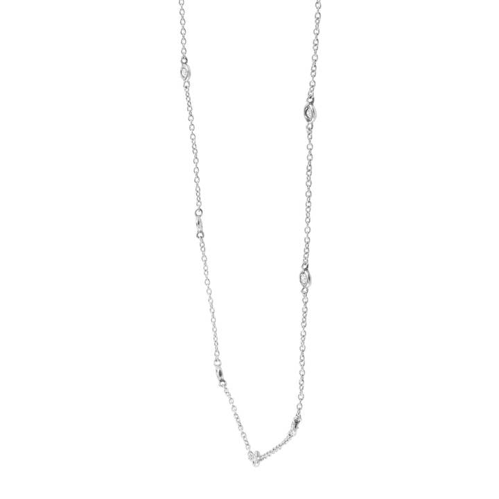 White Silpada Allium Necklace with Cubic Zirconia in Silver for wholesale on Faire