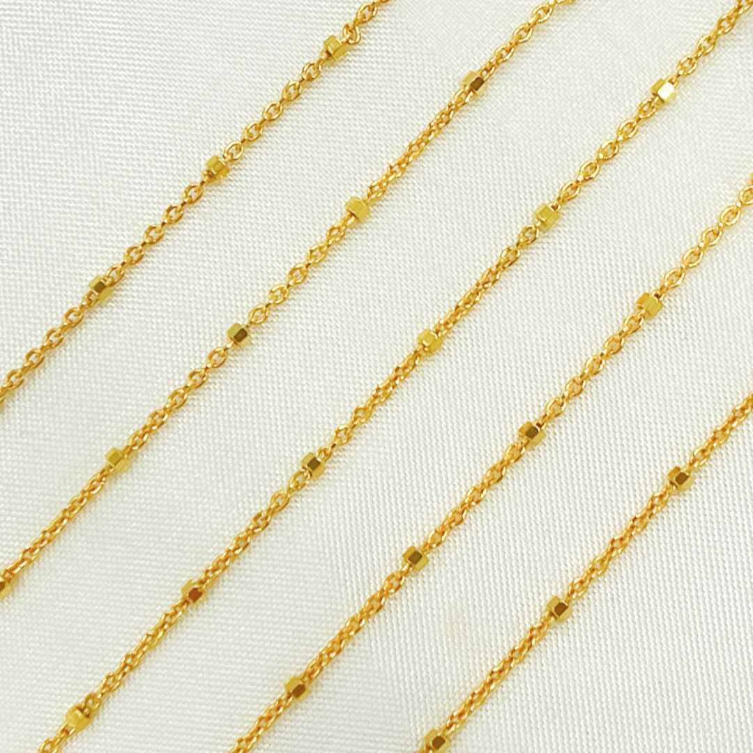 Jewels & Chains - Vente Collier maille et chaîne - Z36GP. Chaîne à maillons cubiques en argent sterling 925 plaqué or1