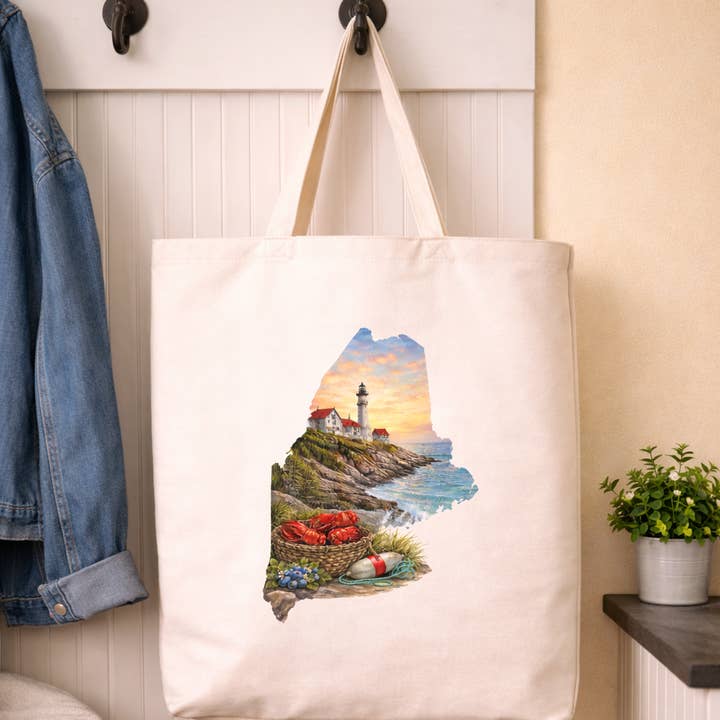 Maine State Icon Tote Bag for wholesale by Things UnCommon