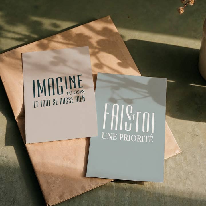 Le Papier Fait De La Résistance - Wholesale Postcard Set - A6 postcard + kraft envelope: IMAGINE YOU DARE AND EVERYTHING3