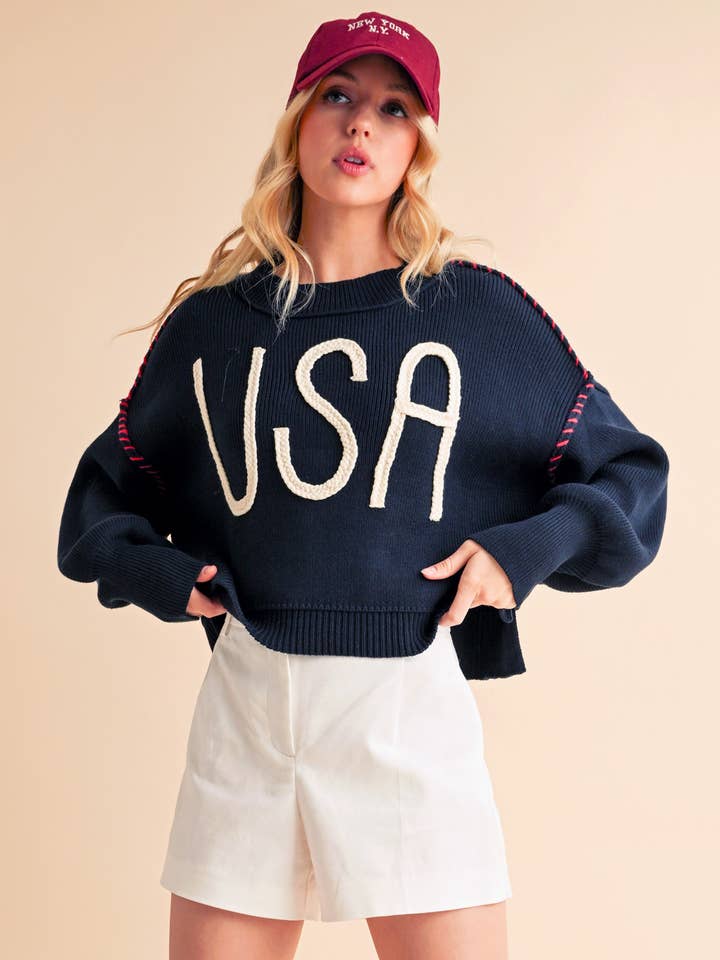 3249EK USA Sweater 2 for wholesale by AEMI + CO