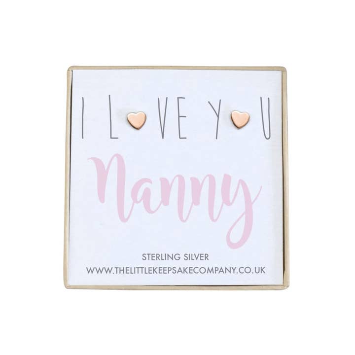 Rose guld Vermeil citat øreringe - Jeg elsker dig barnepige for engroshandel hos The Little Keepsake Company