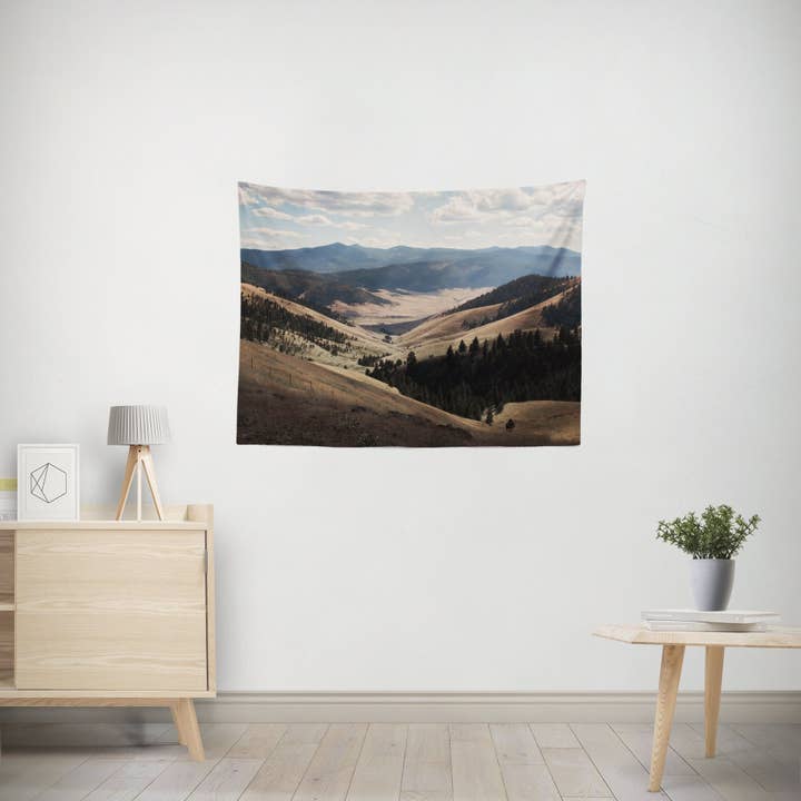 Hills of Montana Nature Wall Tapestry, Scenic Landscape, Western Decor for wholesale by lostkatphoto