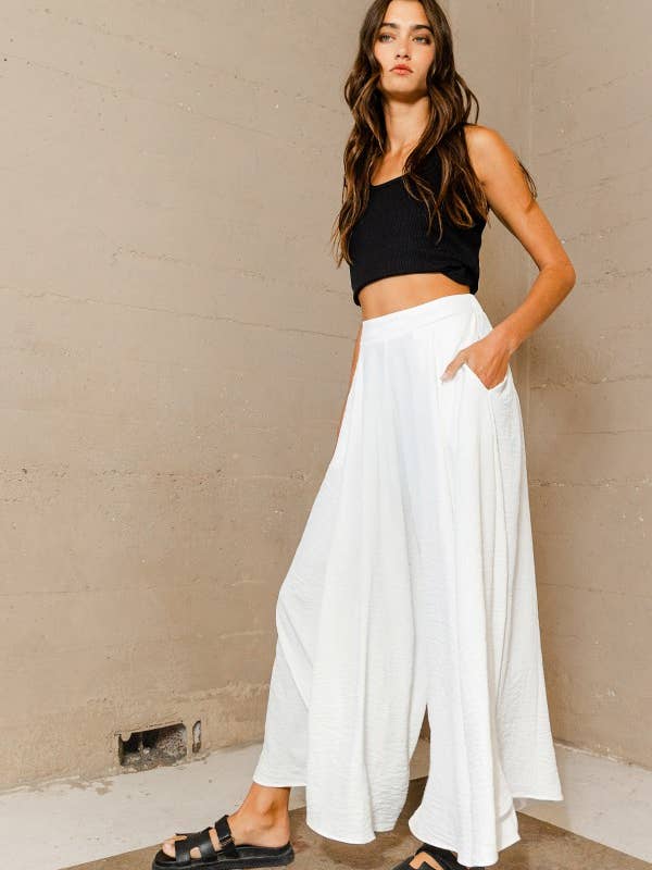BUCKETLIST INC - Wholesale Pants - Women's - P5131 Solid Woven Wide Leg Pants17