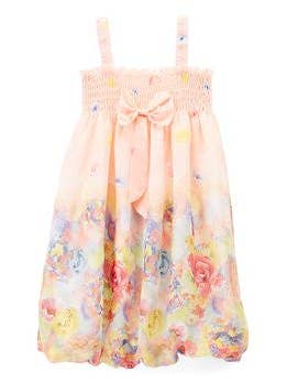 Wenchoice - Vendita all'ingrosso Vestito - Bambini - Vestito Baby Doll in Chiffon Floreale Rosa Corallo