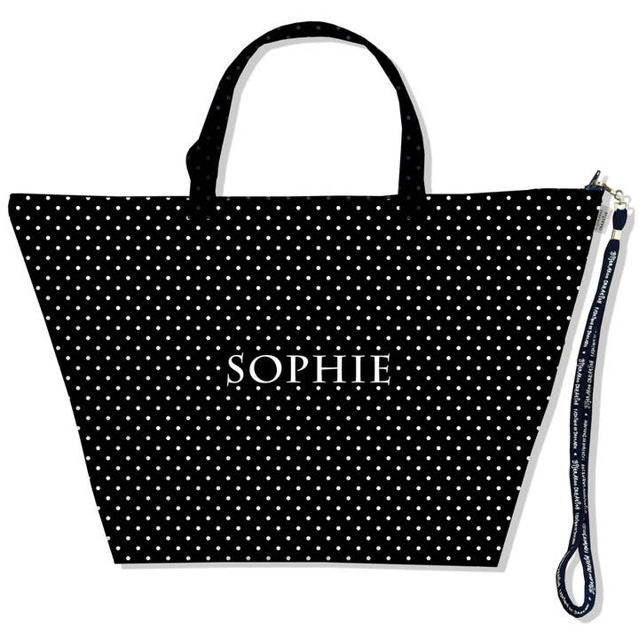 Grand Sac de voyage, Sac Week end noir pois blancs pour la vente par BISTRAKOO