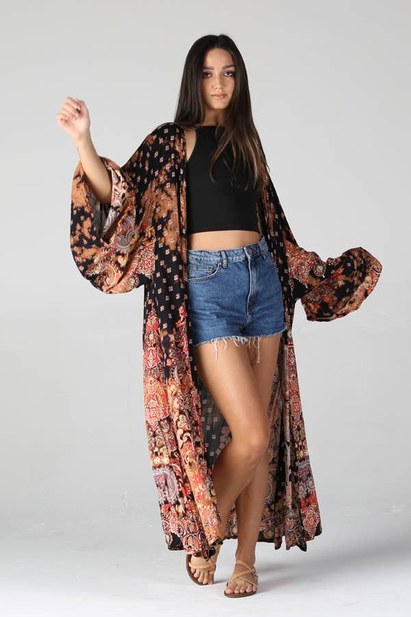ANGIE - Wholesale Kimono - Women's - BJ664-W702 BLEACH TIE DYE PRINTED DUSTER KIMONO18
