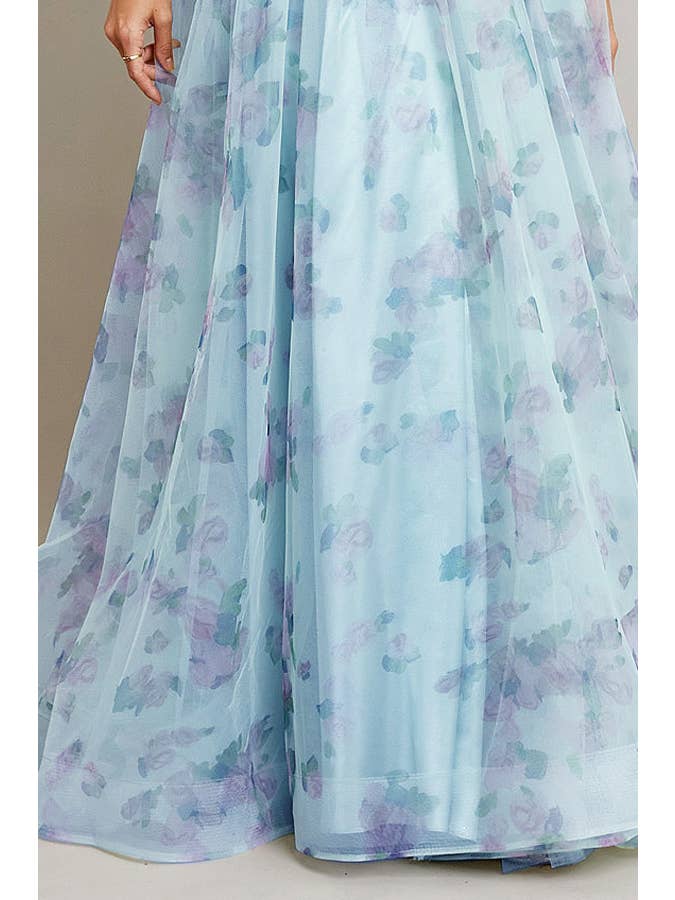 Babyfox Apparel - Wholesale Dress - Women's - Sleeveless Sweetheart A Line Floral Print Dress8