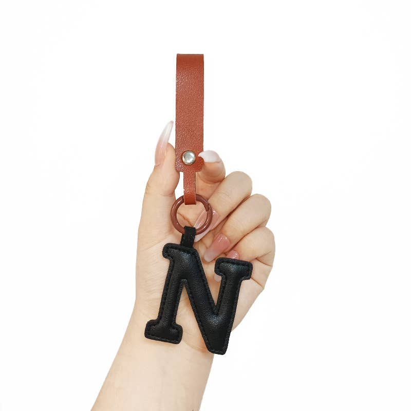 wandf – wholesale Purse/Bag Accessory - Unisex – Leather Letter Pendant Keychain For Handbag, Purse, Backpack9