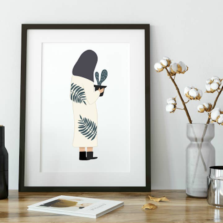 Botanical lady art print for wholesale by Echo Designs